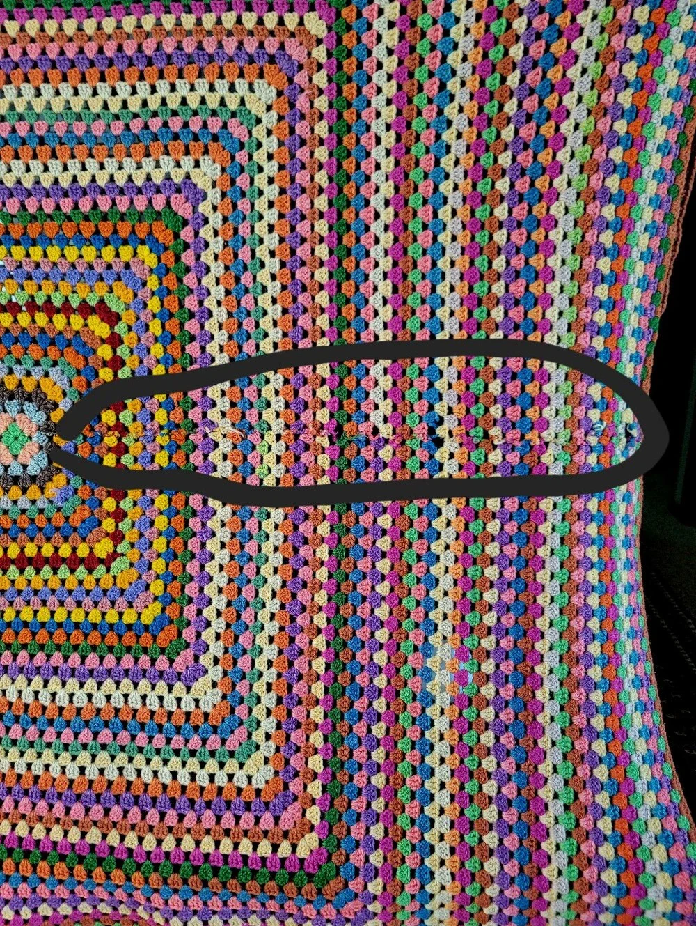 Vintage Crocheted Granny Square Afgan Blanket Beautiful Muted Colors 70x57